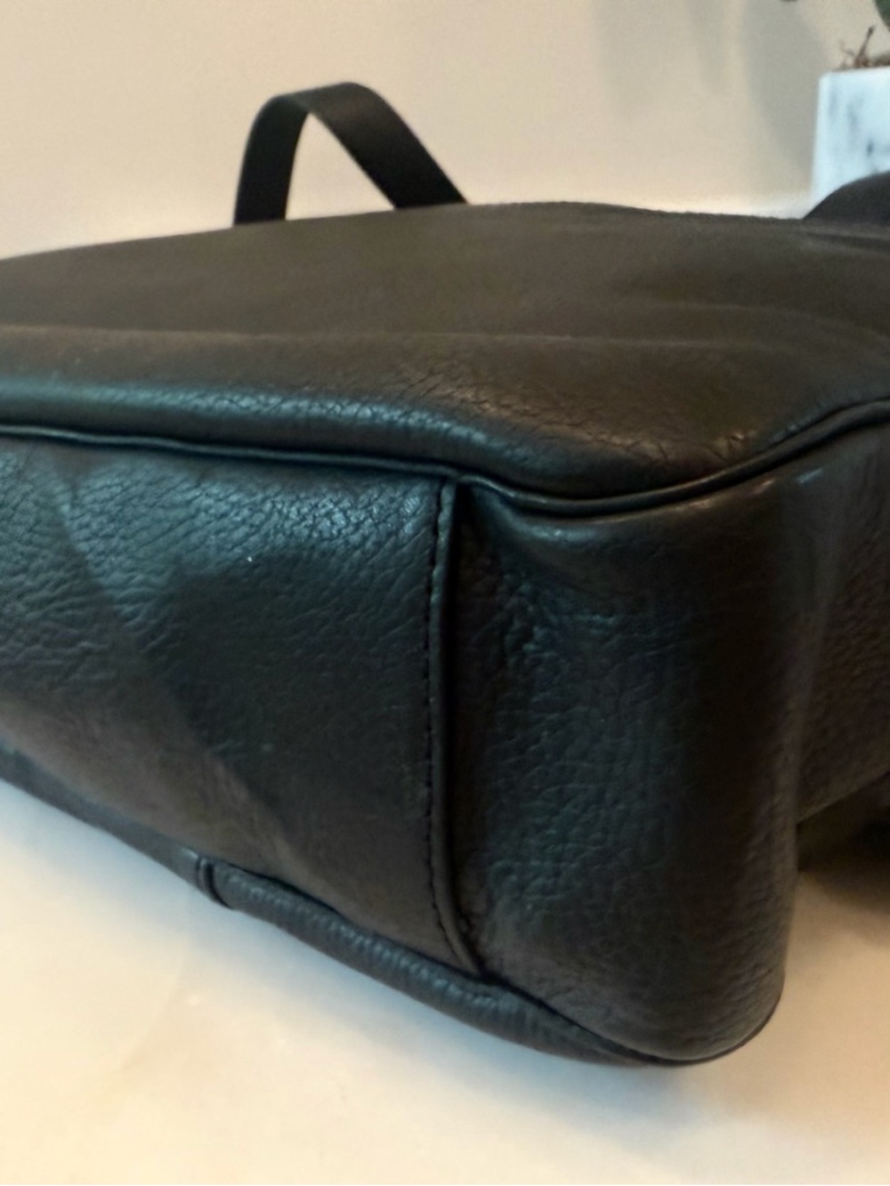 Cole Haan Black Leather Briefcase Work Bag with Shoulder Strap. New. - Picture 7 of 12